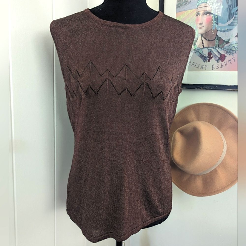 Iris Singer Knitwear Top  MD/L Preppy Moody Layer Neutral Classic Dark Academia
